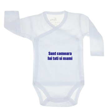 Body cu maneca lunga pentru copii Pifou Model 10 ML M10ML13-A3, Alb 70-76 cm Body cu maneca lunga pentru copii Pifou Model 10 ML M10ML13-A3, Alb 70-76 cm