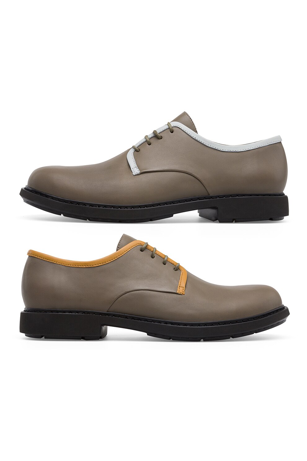 Camper, Pantofi de piele cu model colorblock, Taupe, 41