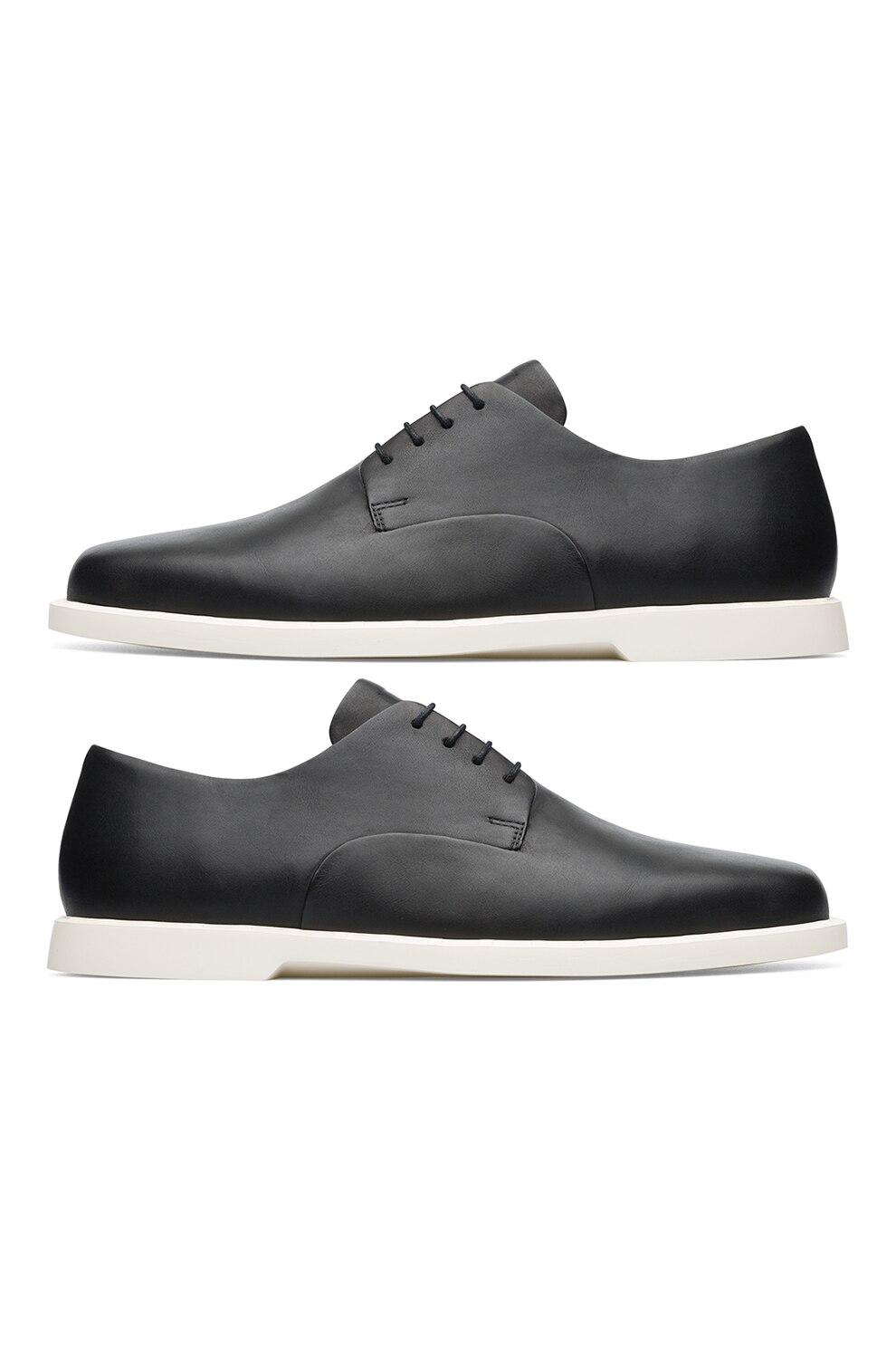 Camper, Pantofi de piele cu doua nuante, Negru/Crem