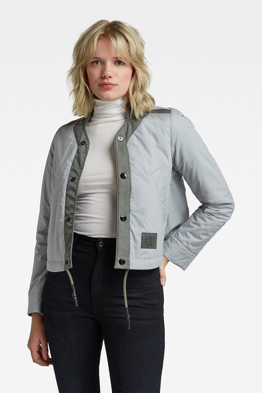 G-Star RAW, Jacheta crop usoara, Gri deschis