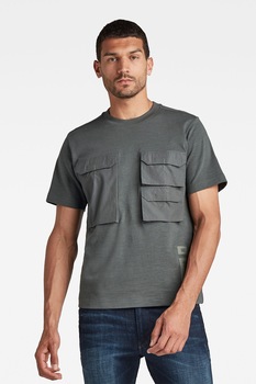 G-Star RAW, Tricou lejer de bumbac organic, Gri, M G-Star RAW, Tricou lejer de bumbac organic, Gri, M