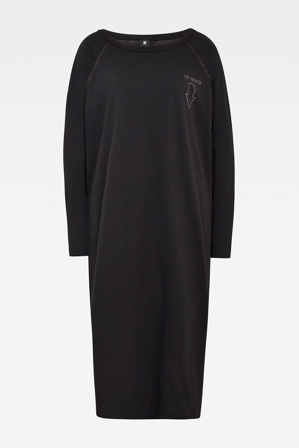 G-Star RAW, Rochie de bumbac organic cu maneci raglan, Negru