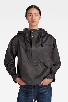 G-Star RAW, Jacheta lejera cu gluga, Negru stins G-Star RAW, Jacheta lejera cu gluga, Negru stins