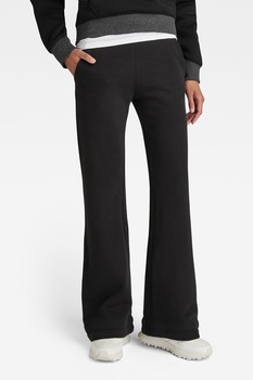 G-Star RAW, Pantaloni sport evazati din bumbac organic, Negru G-Star RAW, Pantaloni sport evazati din bumbac organic, Negru