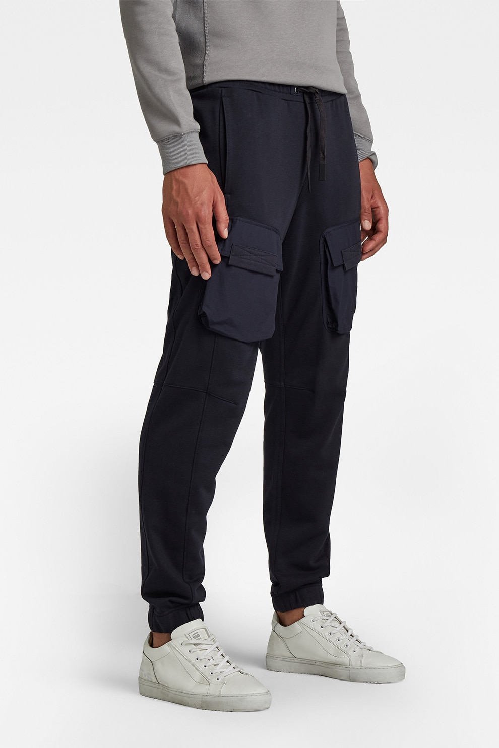 G-Star RAW, Pantaloni sport cargo cu snur, Bleumarin