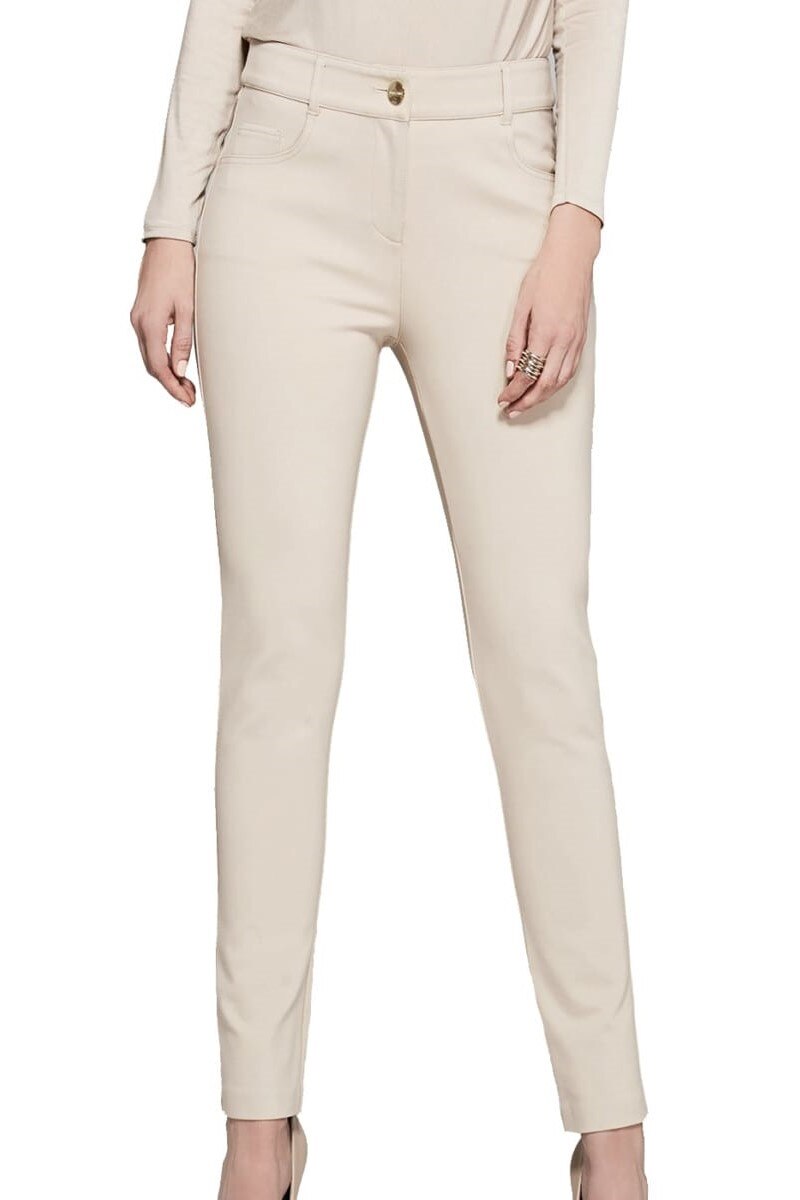 Pantaloni din Tesatura cu talie inalta pentru femei, Marciano by Guess, Bej, 6 US