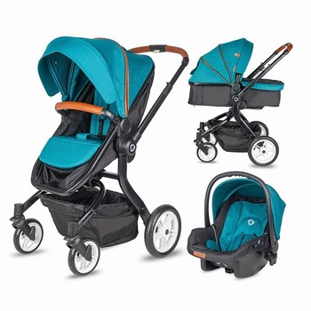 Carucior 3 in 1 cu maner reversibil si landou transformabil Coccolle Oro C638, Turquoise Tide Carucior 3 in 1 cu maner reversibil si landou transformabil Coccolle Oro C638, Turquoise Tide