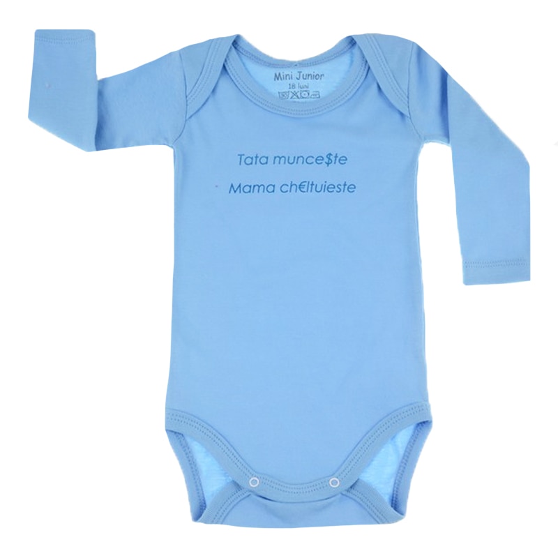 Body cu maneca lunga pentru baieti Mini Junior MJ-14-86-cm, Albastru 86 CM
