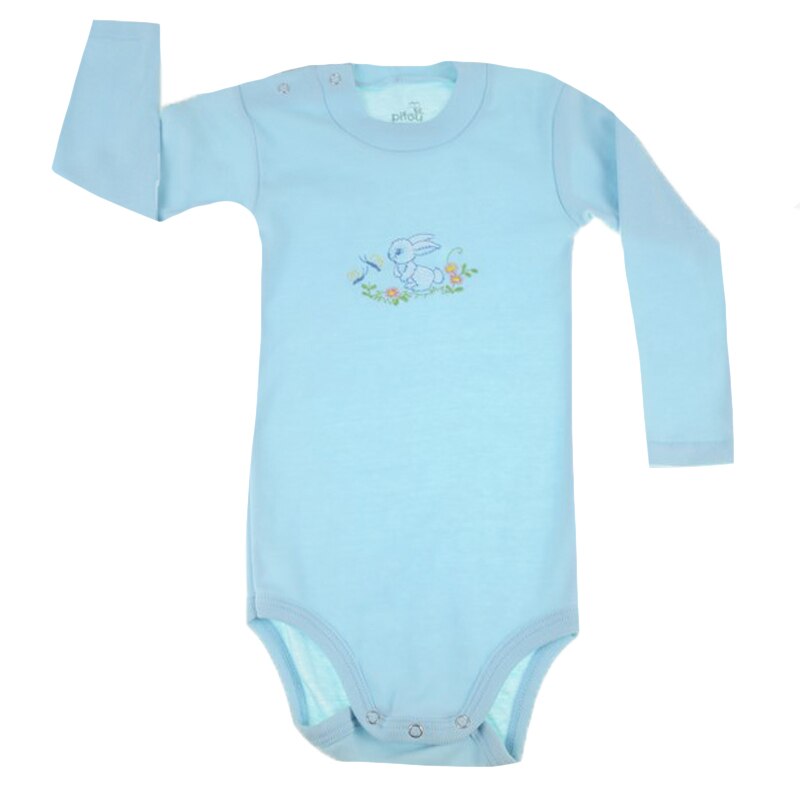 Body cu maneca lunga pentru baieti Pifou Model 13 ML13A, Albastru 86-89 cm