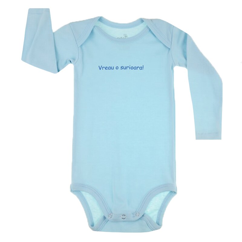 Body cu maneca lunga pentru baieti Pifou Model 6 ML6A-1A, Albastru 86-89 cm