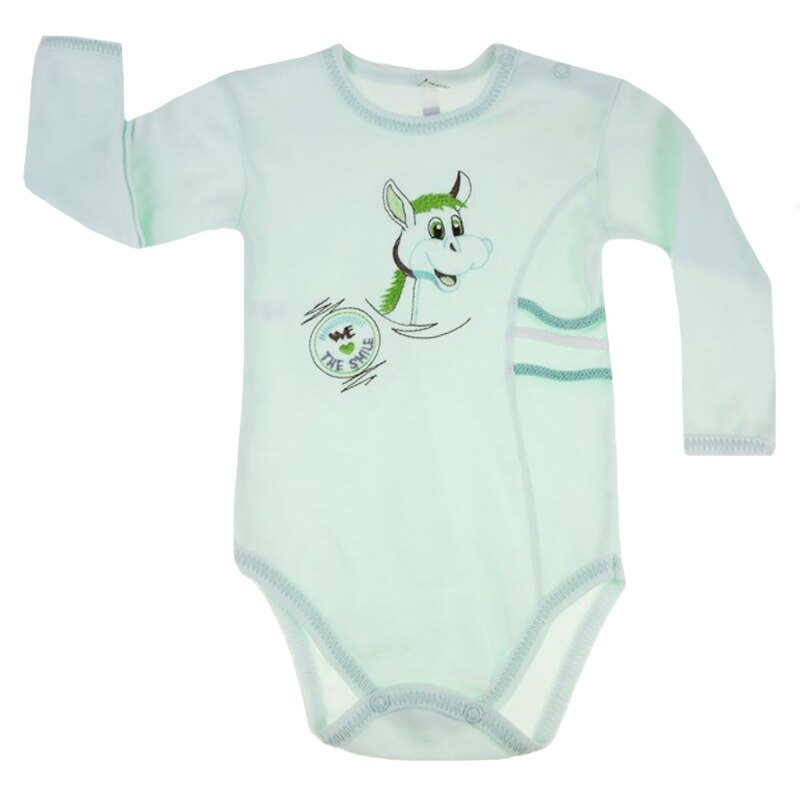 Body cu maneca lunga pentru baieti Koala Osiolek 2702-V, Verde 80 cm