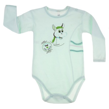 Body cu maneca lunga pentru baieti Koala Osiolek 2702-V, Verde 80 cm Body cu maneca lunga pentru baieti Koala Osiolek 2702-V, Verde 80 cm