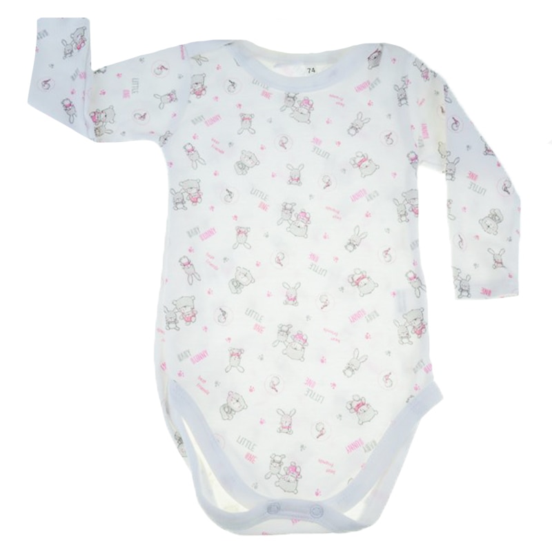 Body cu maneca lunga pentru fete Karen BFK-1A-74-cm, Alb 38214