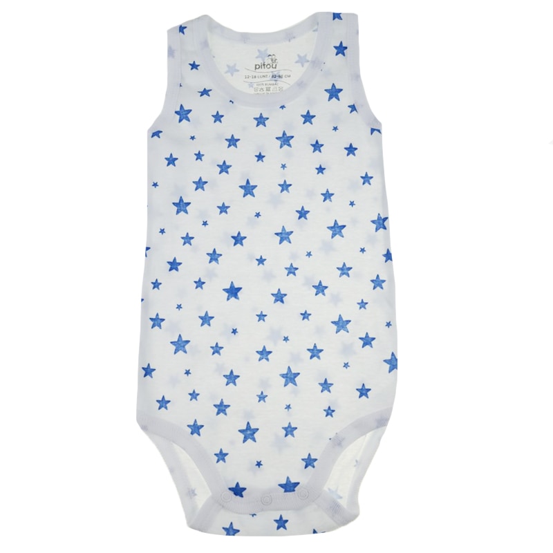 Body tip maiou pentru baieti Pifou Model 5 BFMP-2, Alb 48426