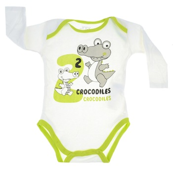 Body cu maneca lunga pentru baieti E Plus M 59754, Alb 49350 Body cu maneca lunga pentru baieti E Plus M 59754, Alb 49350