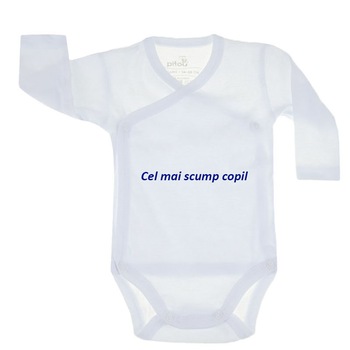 Body cu maneca lunga pentru copii Pifou Model 10 M10-A10-3, Alb 70-76 cm Body cu maneca lunga pentru copii Pifou Model 10 M10-A10-3, Alb 70-76 cm