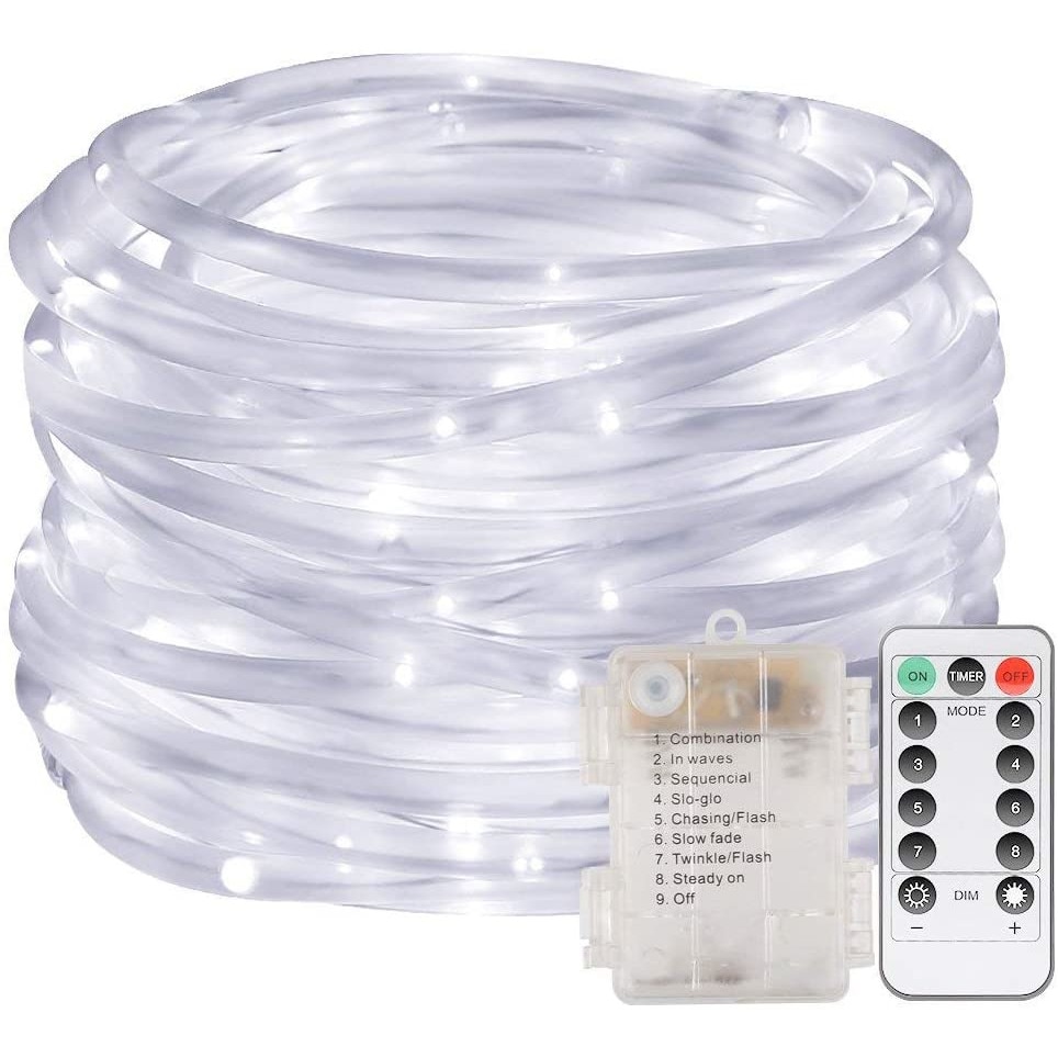 Instalatie de Craciun, 100 Led-uri, 8 Moduri, Telecomanda, Alb