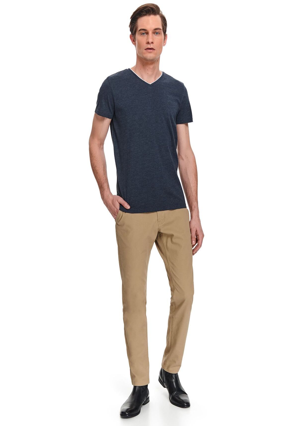 Tricou polo barbati, TOP SECRET, SKP0506, Albastru inchis