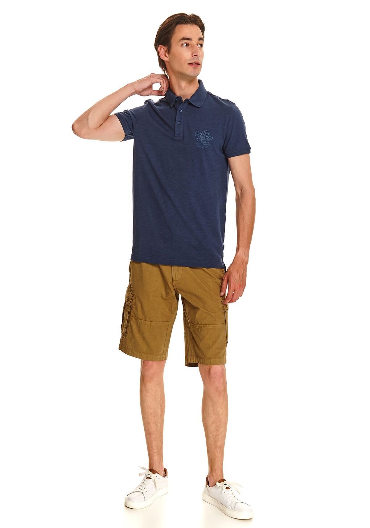 Tricou polo barbati, TOP SECRET, SKP0530, Albastru