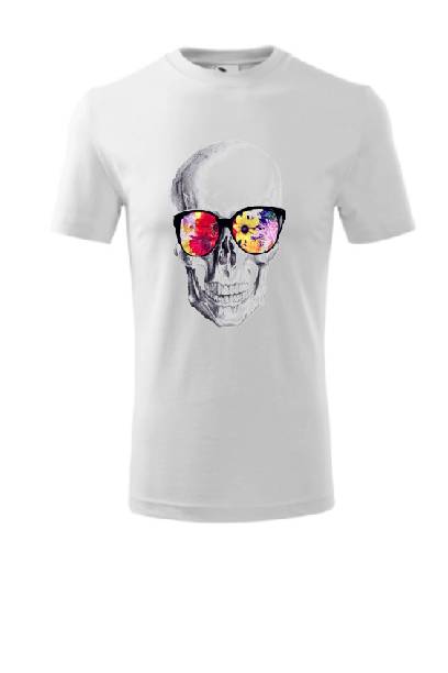 Tricou Skull Glasses, barbati, alb, marime XL