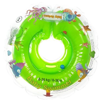 Colac de gat Babyswimmer verde cu zornaitoare 6-36 luni Colac de gat Babyswimmer verde cu zornaitoare 6-36 luni