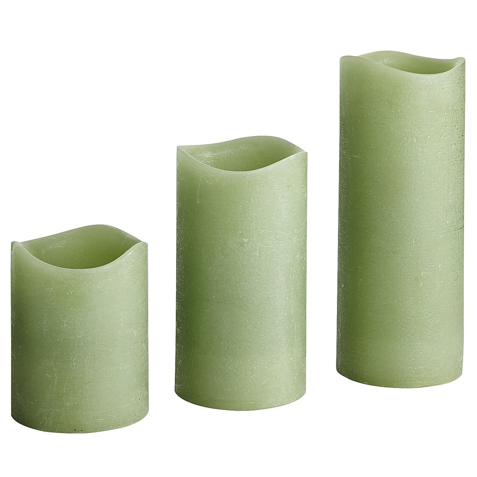 Set 3 lumanari din ceara verde LED electronice GREEN MELTED