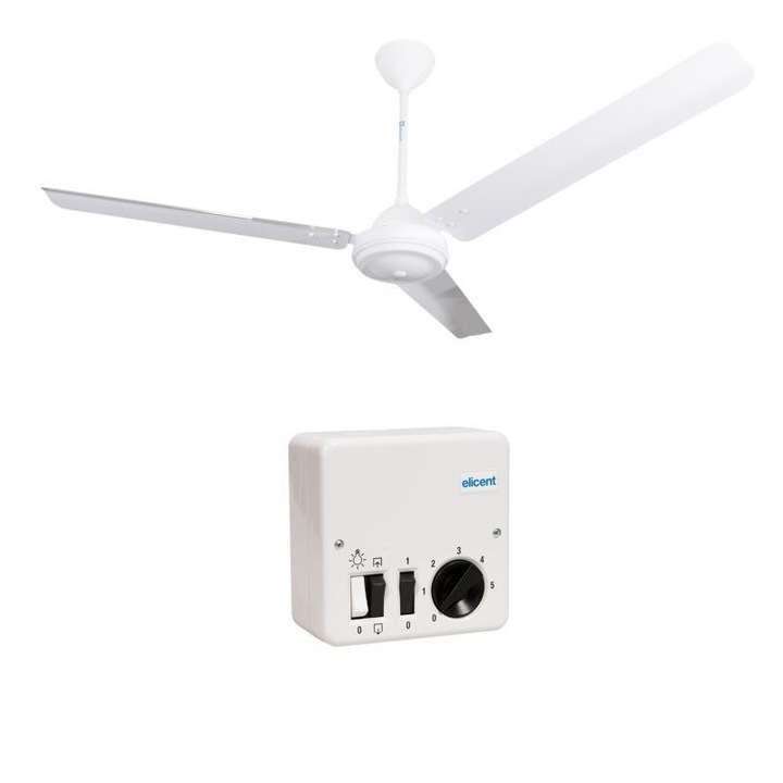Pachet Promo: Ventilator pentru plafon ELICENT POLAR EVOLUTION, Diametru 150 cm + Regulator de viteza reversibil ELICENT RVS/RL, Fabricatie Italia