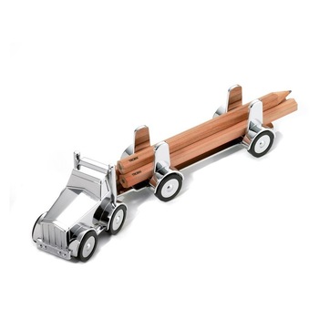 Suport cu creioane camion Troika Lumbertruck, metalic, motor frictiune, magnetic Suport cu creioane camion Troika Lumbertruck, metalic, motor frictiune, magnetic