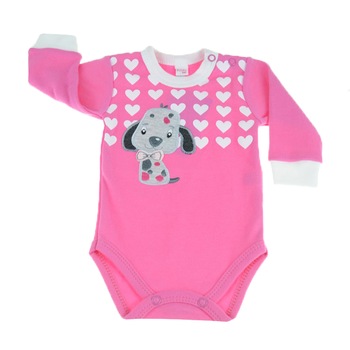 Body cu maneca lunga pentru fete Koala Piesio 05-485, Roz 68 cm Body cu maneca lunga pentru fete Koala Piesio 05-485, Roz 68 cm