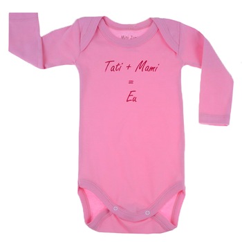 Body cu maneca lunga pentru fete Mini Junior MJ-6RZ1-86-cm, Roz 86 CM Body cu maneca lunga pentru fete Mini Junior MJ-6RZ1-86-cm, Roz 86 CM