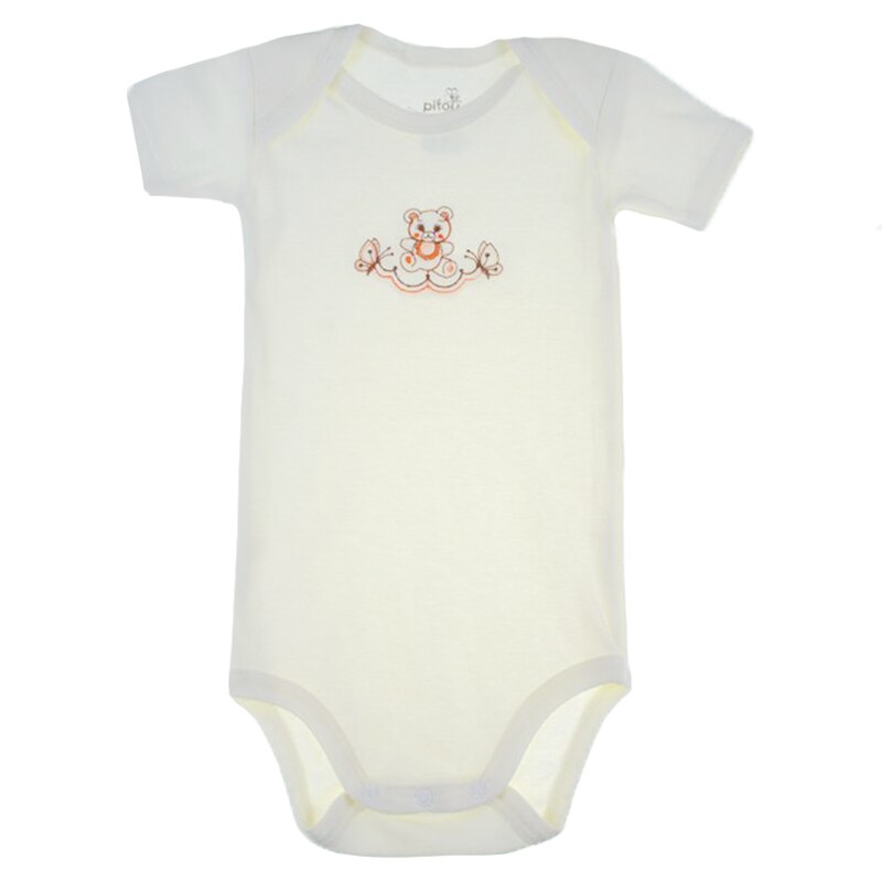 Body cu maneca scurta pentru bebelusi Pifou Model 6 MS6, Crem 86-89 cm