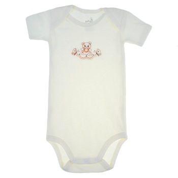 Body cu maneca scurta pentru bebelusi Pifou Model 6 MS6, Crem 86-89 cm Body cu maneca scurta pentru bebelusi Pifou Model 6 MS6, Crem 86-89 cm