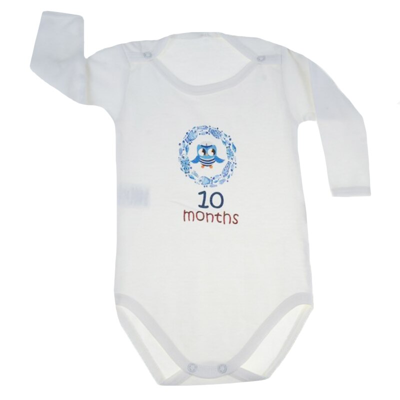 Body cu maneca lunga pentru baieti Mini Junior MJ-21C, Crem 74 cm
