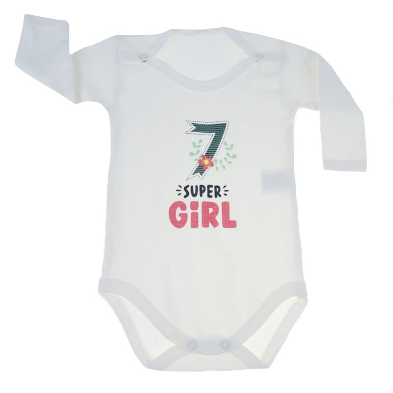 Body cu maneca lunga pentru fete Mini Junior MJ-10, Crem 68 cm