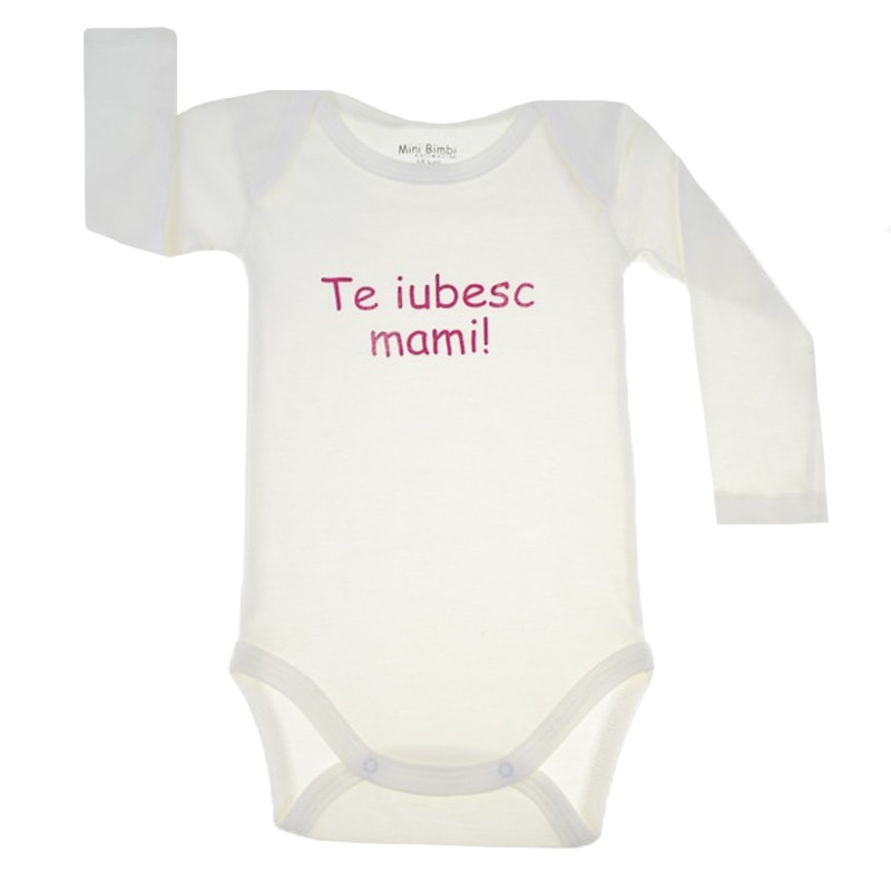 Body cu maneca lunga pentru fete Mini Bimbi BMB-16C, Crem 80 cm