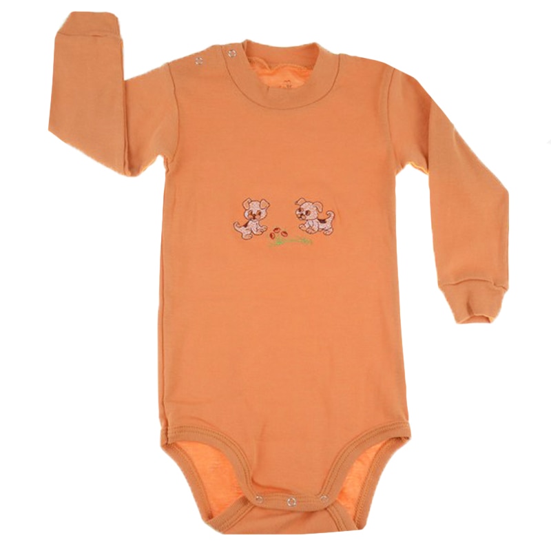 Body cu maneca lunga pentru copii Pifou Model 9 ML9P, Portocaliu 49723