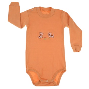 Body cu maneca lunga pentru copii Pifou Model 9 ML9P, Portocaliu 49723 Body cu maneca lunga pentru copii Pifou Model 9 ML9P, Portocaliu 49723