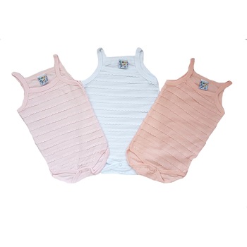 Set 3 body maiou cu dantela, Hippil, bumbac Set 3 body maiou cu dantela, Hippil, bumbac