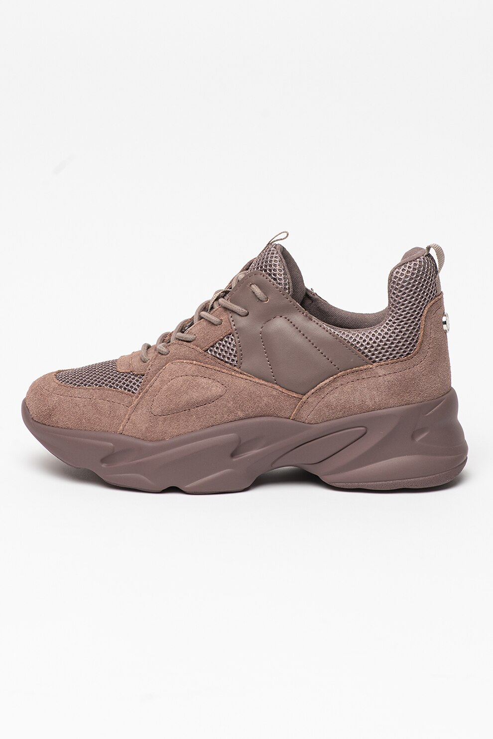 Steve Madden, Pantofi sport de piele cu talpa wedge Movement, Taupe