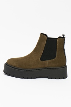 Steve Madden, Ghete Chelsea cu toc masiv Veerly, Verde sparanghel Steve Madden, Ghete Chelsea cu toc masiv Veerly, Verde sparanghel
