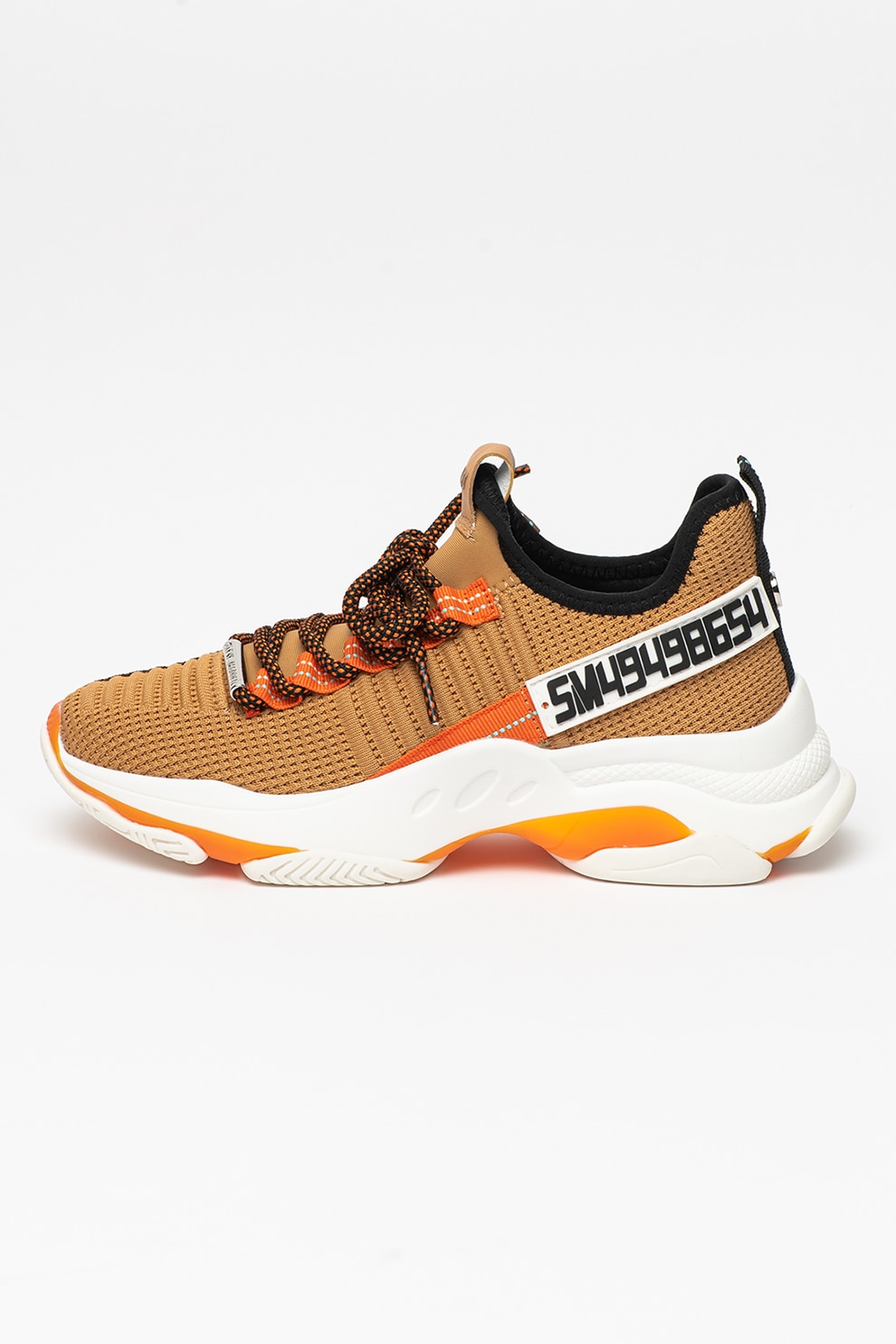 Steve Madden, Pantofi sport de plasa tricotata cu model colorblock Maxima, Maro camel/albastru aqua