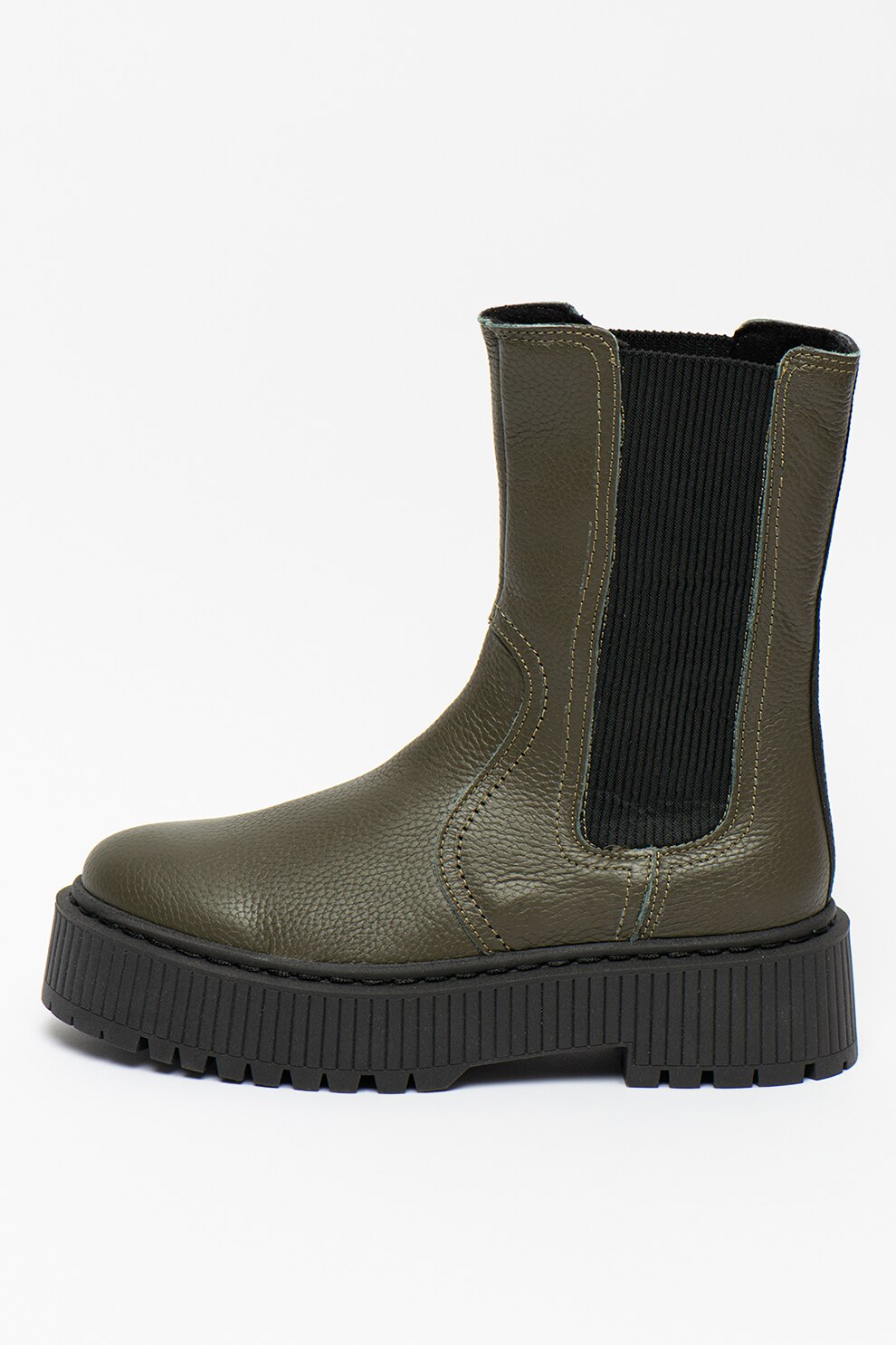 Steve Madden, Ghete Chelsea de piele Andra, Verde feriga