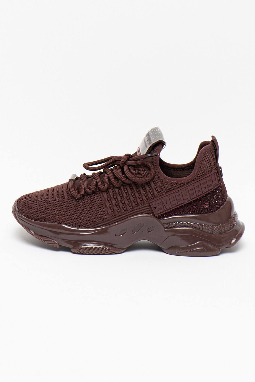 Steve Madden, Pantofi sport cu aplicatii cu strasuri Maxilla, Rosu Bordeaux/Purpuriu