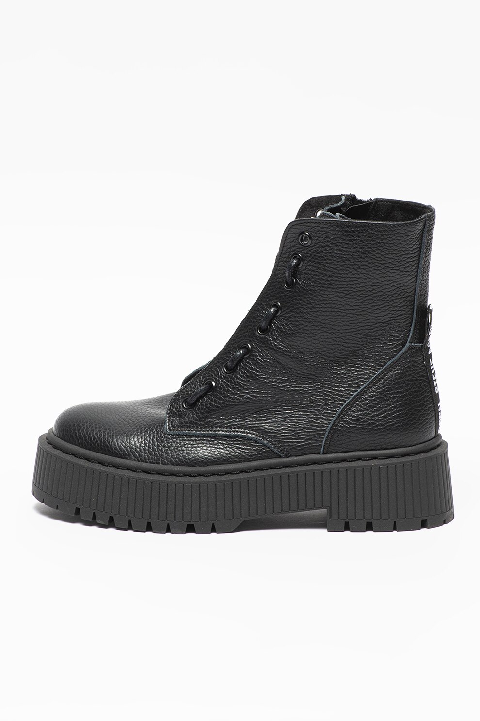 Steve Madden, Ghete din piele cu aspect texturat Odyl, Negru