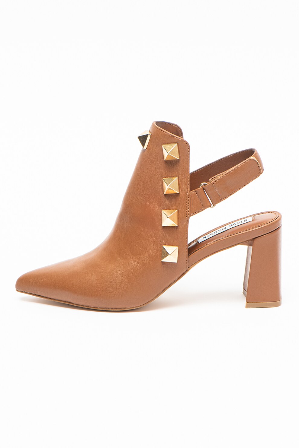 Steve Madden, Pantofi slingback de piele cu tinte Lotta, Scortisoara