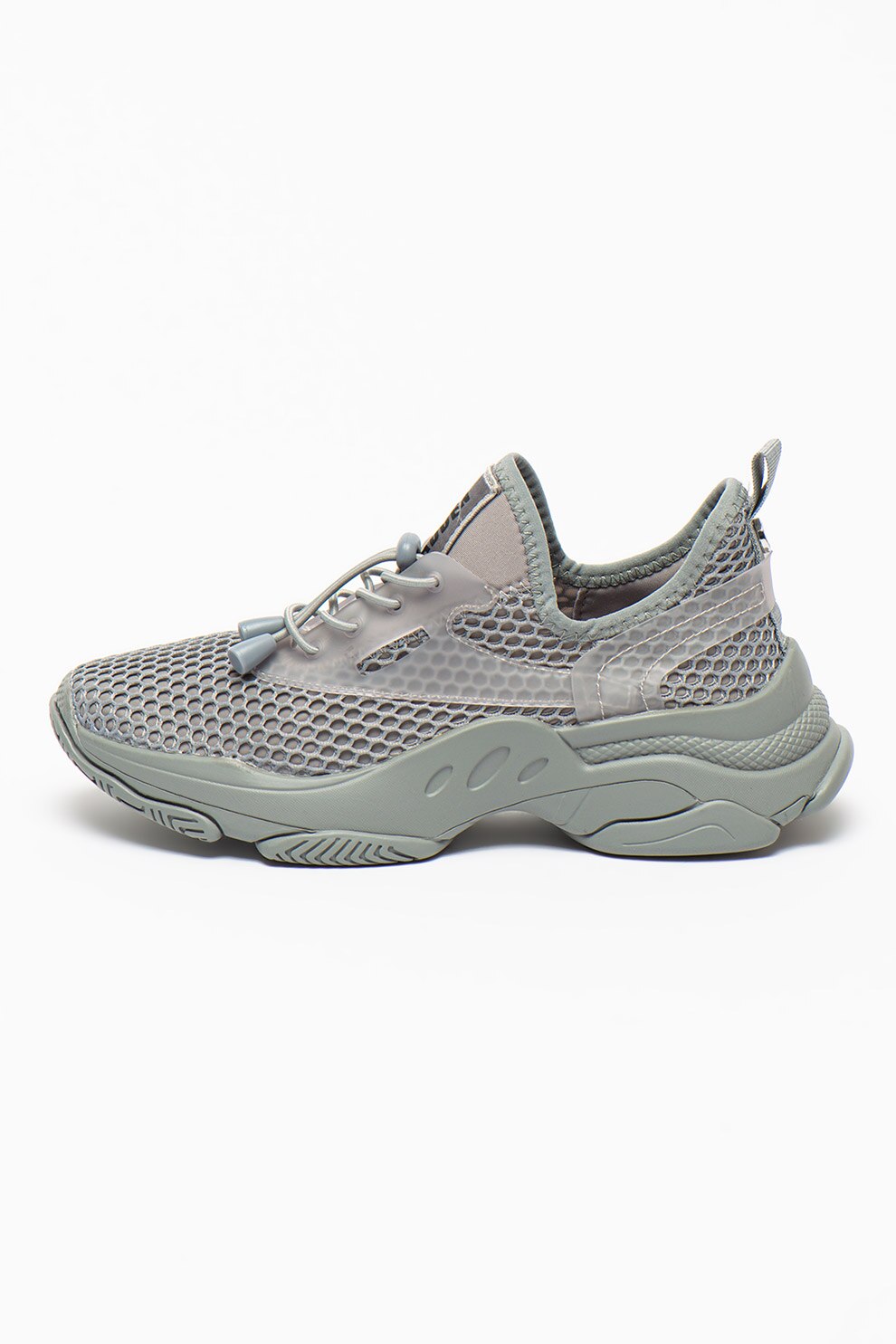Steve Madden, Pantofi sport slip-on cu insertii de plasa Mastery, Gri cenusa