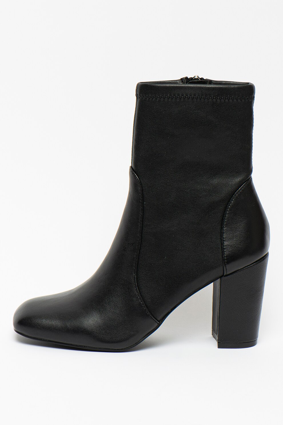 Steve Madden, Botine de piele cu toc masiv Quip, Negru