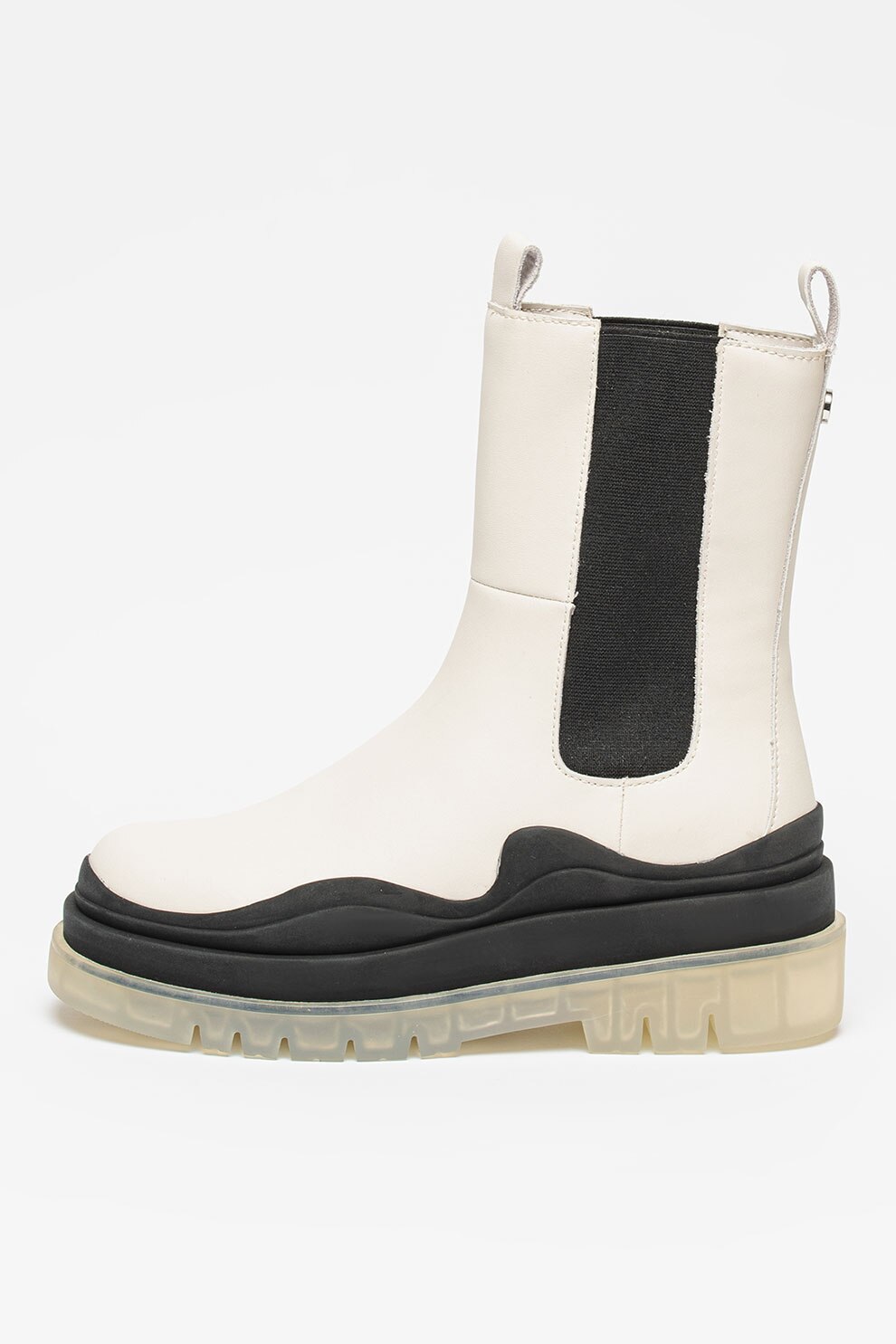 Steve Madden, Ghete slip-on din piele Challenger, Alb/Negru