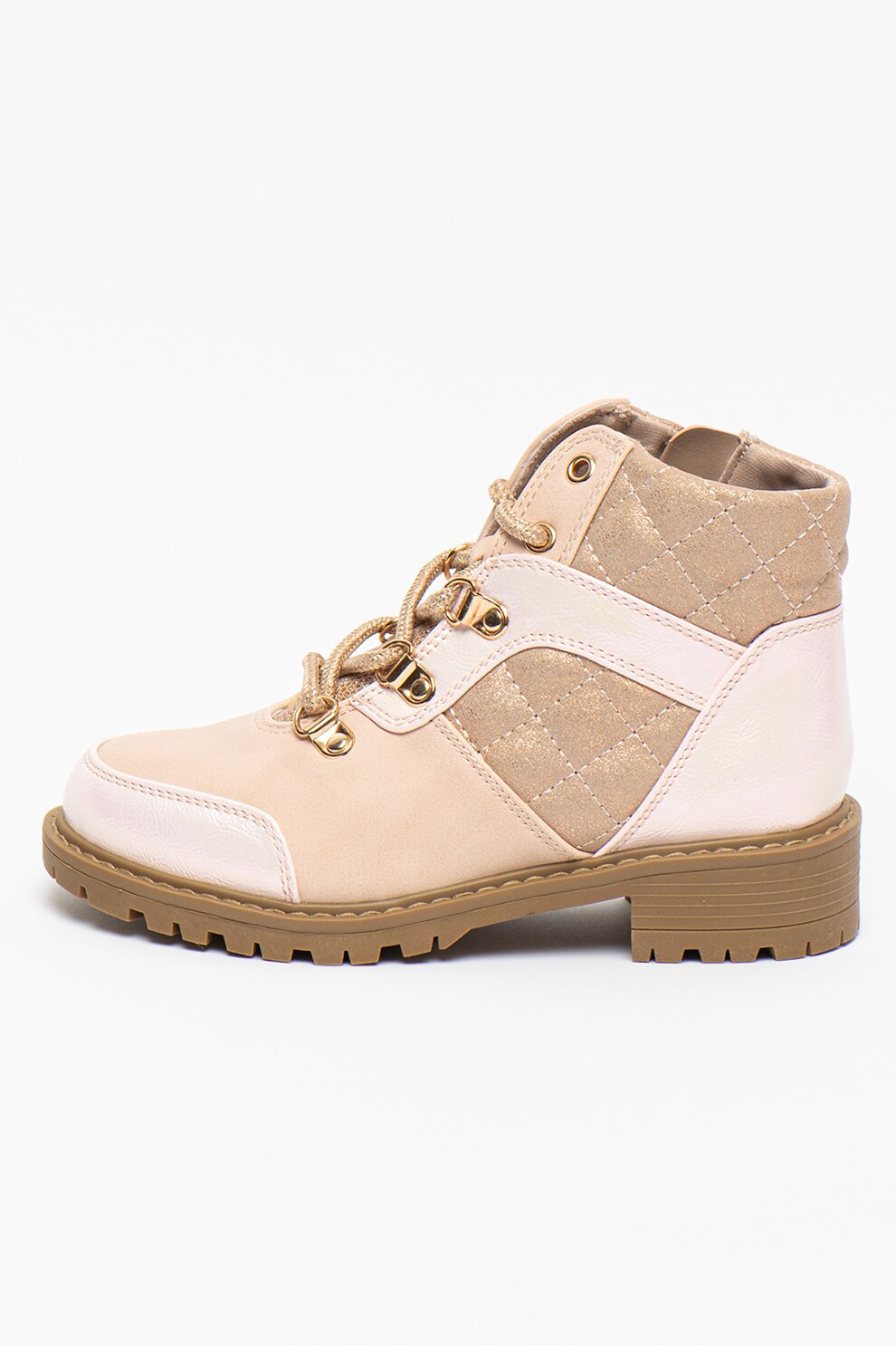 Steve Madden, Ghete de piele ecologica cu detalii matlasata Jender, Roz pastel