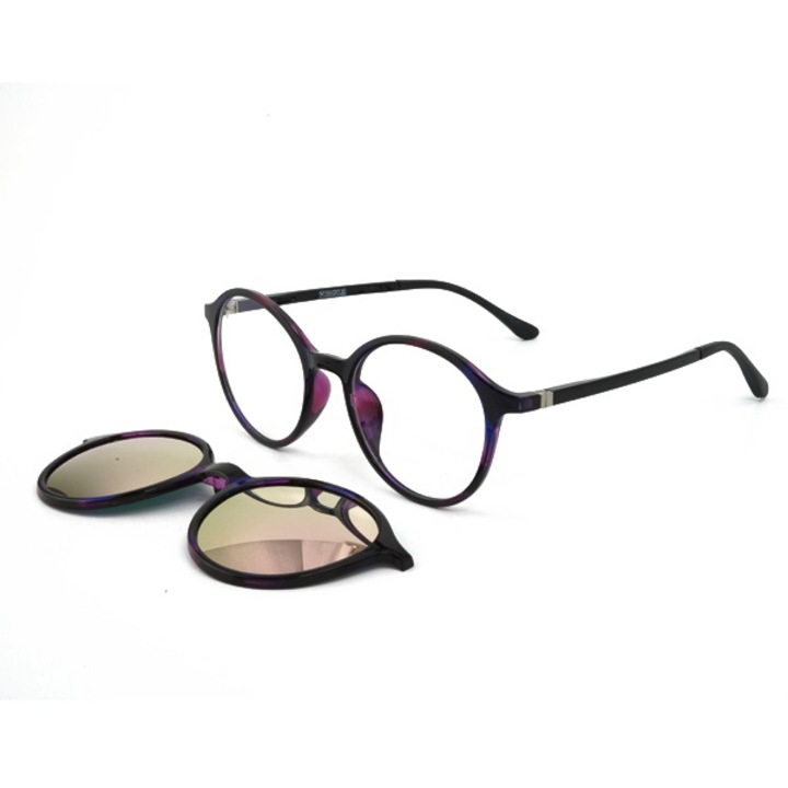 Комплект очила за компютър и клипс слънчеви очила uVision Sunny Pink, с включени поляризирани лещи, Унисекс